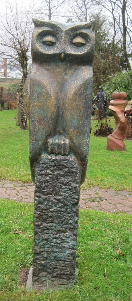 Große Bronzeeule -Unikat-  Garten
