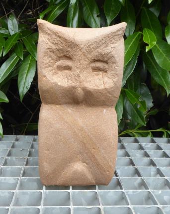Gartenfigur Eule Stein Unikat