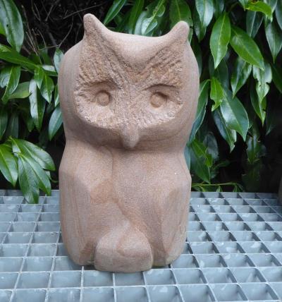 Eule Sandstein Skulptur Unikat