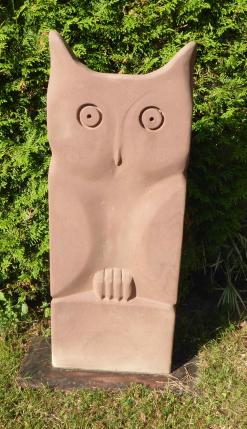 UHU Eulenskulptur Garten Stein 1 -UNIKAT-