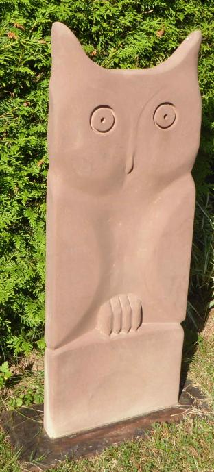 UHU Eulenskulptur Garten Stein 1 -UNIKAT-